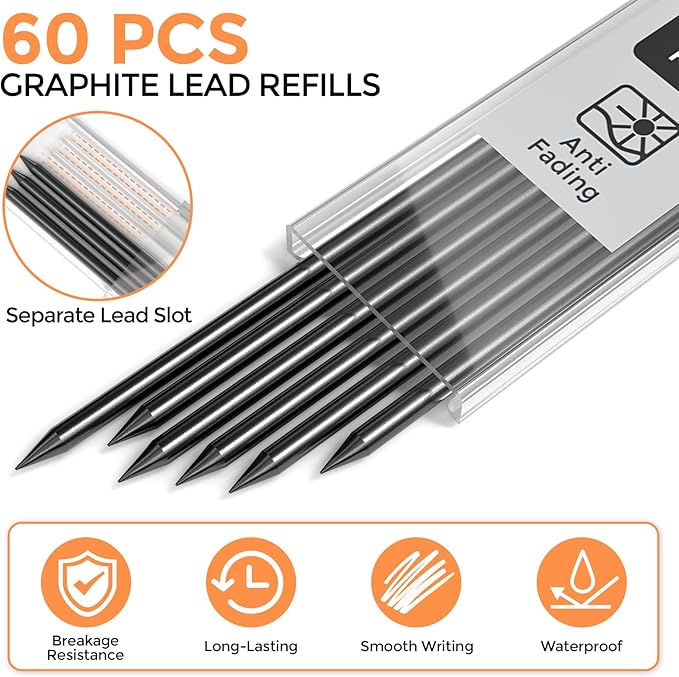 Nicpro 60 PCS Carpenter Pencil Refills - Image 3
