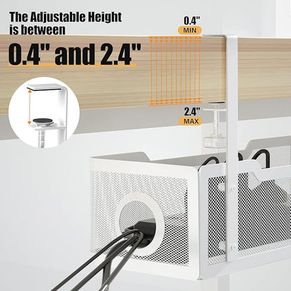 4 Pack Under Desk Cable Management Box White, Cinati 53.6" Wire Organizers No - Image 2