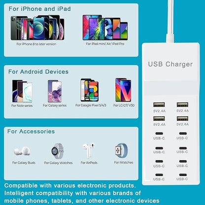 USB Charger, 12-Port Charging Station Compatible - Image 4