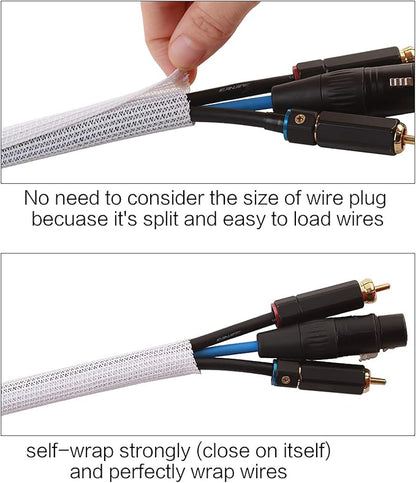 Alex Tech 25ft - 1/2 inch Cord Protector Wire Loom Tubing Cable Sleeve Split - Image 2