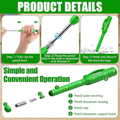 Hiboom 6 Pack Solid Carpenter Pencils Mechanical Construction Pencils - Image 4