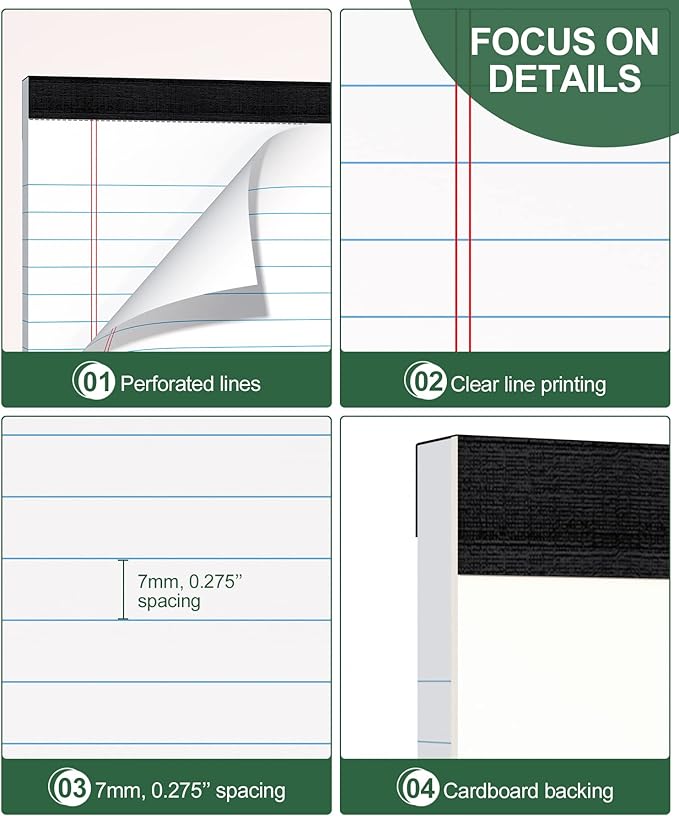 Legal Pads 4x6 Inch College Ruled Small Notepads Writing Note Pads - Image 3