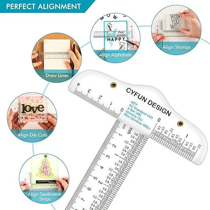 2PCS 6 inch/15cm T-Shape Acrylic Transparent T-Ruler - Image 3