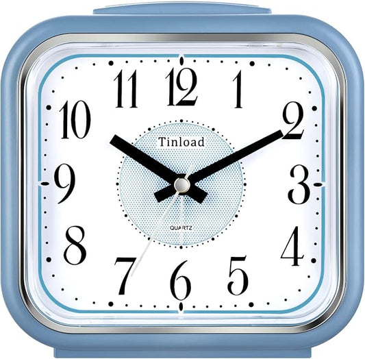 Tinload 5.5" Large Analog Alarm Clock Silent Non Ticking, Gentle Wake, Beep by Tinload