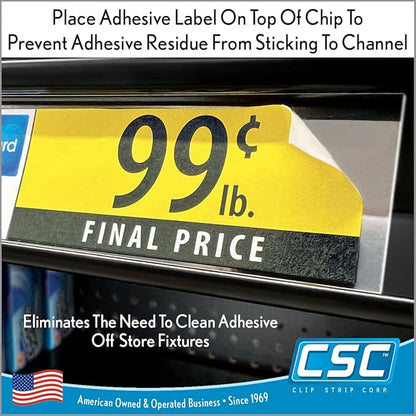 Price Data Channel Label Holder Chips, 10 Mil Thick, Gondola Shelf Edge - Image 2