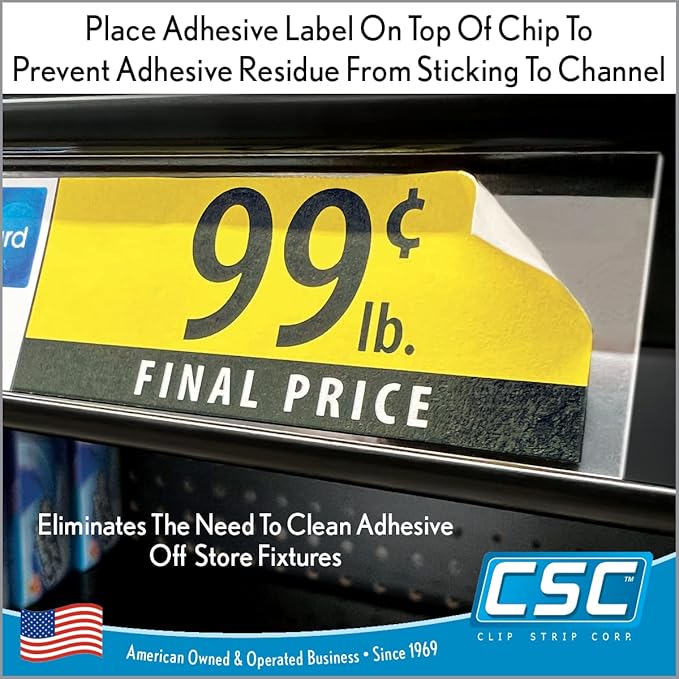 Price Data Channel Label Holder Chips, 2.75" L x 1.25" H, 10 Mil Thick - Image 2