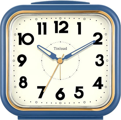 Tinload 5.5" Large Analog Alarm Clock • Silent Non Ticking • Gentle Wake • Beep by Tinload
