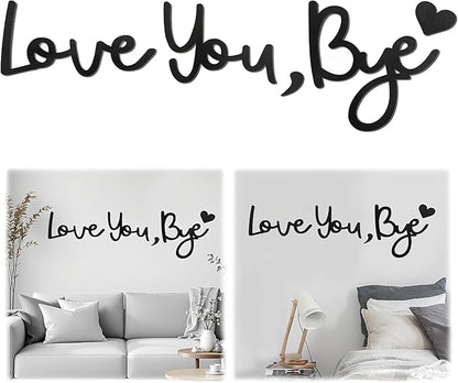 Large Love You Bye Wood Sign Home Decor, Above Door Topper Decoration, Boho by BADAO