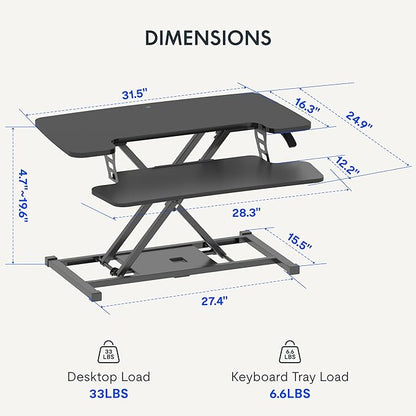 FLEXISPOT 32-inch Height Adjustable Standing Desk Converter, Quick Sit to Stand - Image 3