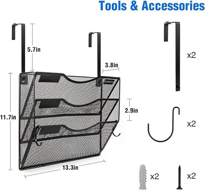 BOHDK Wall File Organizer, 3 Tire Hanging File Folder Mail Organizer, Vertical - Image 6