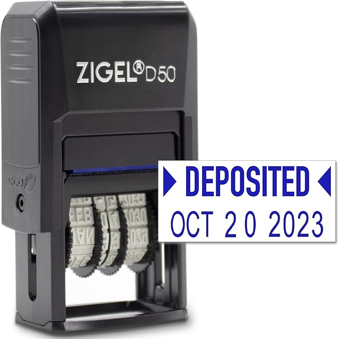 ZIGEL D50 Date Stamp with DEPOSITED by ZIGEL