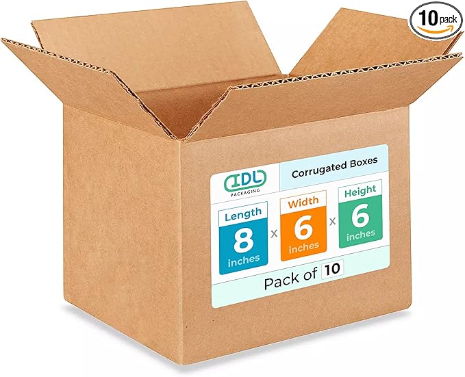 Small Moving & Shipping Boxes 8x6x6 inches by IDLPackaging