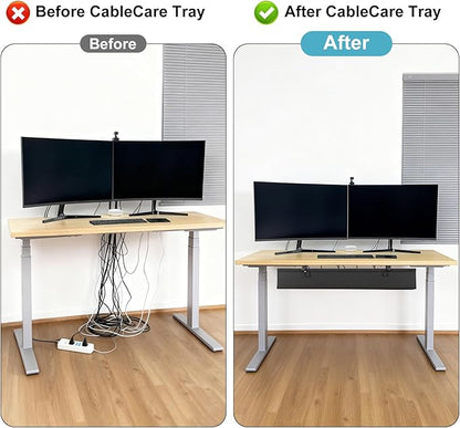Oxford Cloth Under Desk Cable Management Tray, No-Drill 48" Desk Cable - Image 7