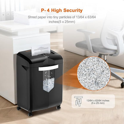 Bonsaii Heavy Duty 18-Sheet Cross-Cut Paper Shredder 60-Minute Runtime 6-Gallon - Image 2
