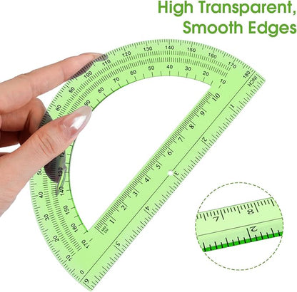 Hoiny 10 Pack Clear Protractor, 6 Inch Plastic Protractors, 180 Degrees - Image 5