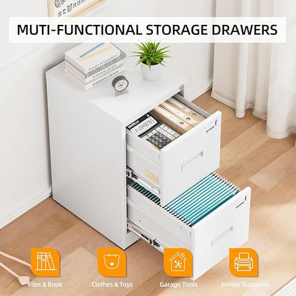 INTERGREAT 2 Drawer File Cabinet, Lockable Vertical File Office Cabinet - Image 5
