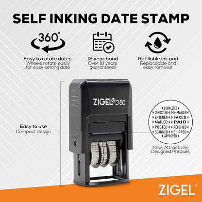 ZIGEL D50 Date Stamp with Approved - Image 4