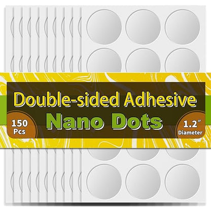 Piteno® 150Pcs Double Sided Adhesive Dots, 1.2" Clear Removable Sticky Adhesive by Piteno