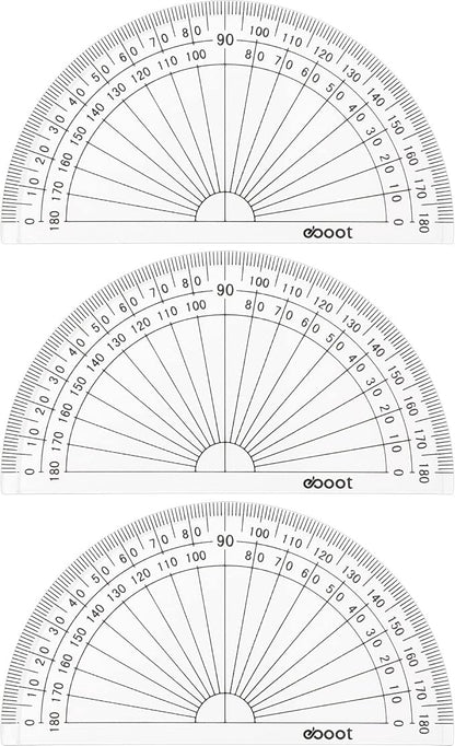 Zonon 3 Pcs 4 Inch Clear Plastic Protractor Bulk Math Protractors Set 180 - Image 9