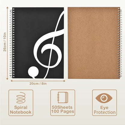 Music Notebook 2 Pack, 100 Sheets/200 Pages Blank Sheet Music Notebook - Image 2