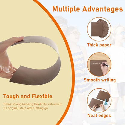 100 Sheets Coffee Color Cardstock 8.5 x 11 Craft Paper, 92lb Premium Dark Brown - Image 3