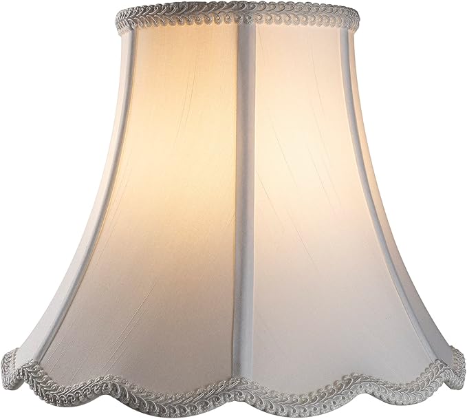 White Bell Scalloped Lamp Shade 5'' Top x 10'' Bottom x 8.3'' Slant Height x - Image 3