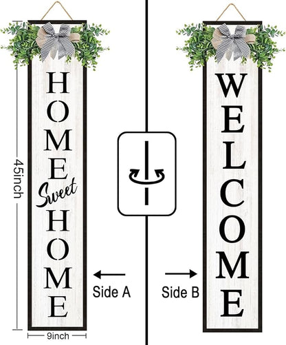 Double-sided Welcome Wooden Sign Stand - Image 3