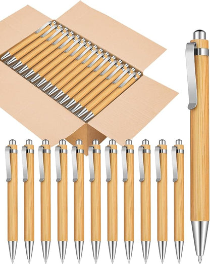 lyforx 250pcs Bamboo Pens Bulk Wooden Bamboo Pens Engraving Wooden Ballpoint by lyforx
