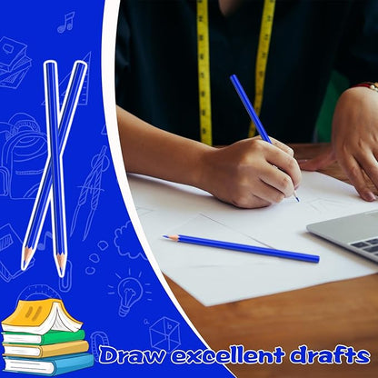 sqzrmdcg 36 PCS Blue Colored Pencils, Pre-sharpened Professional Wooden Art - Image 4