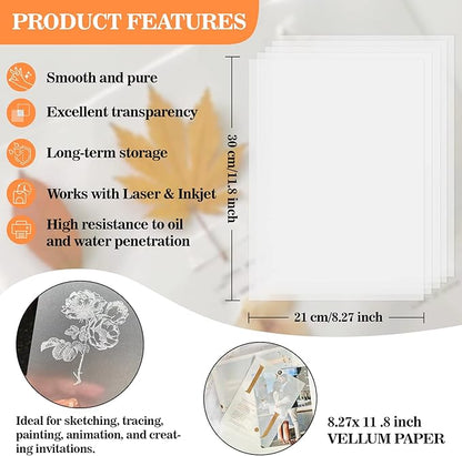 Vellum Paper 8.27 x 11.8 Translucent-Printable - Image 2
