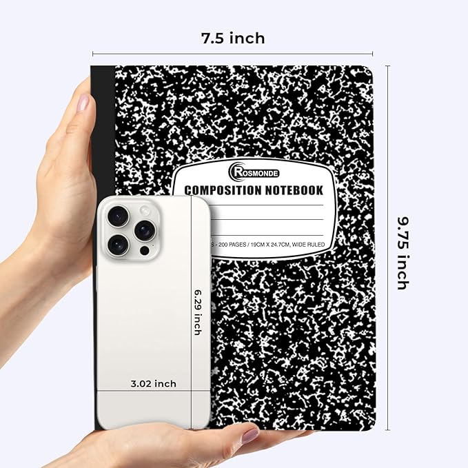 Rosmonde Composition Notebook Wide Ruled 5 Pack, 200 Pages, 9-3/4 x 7-1/2 - Image 3