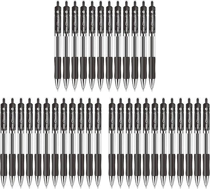 Lekreo Classic Retractable Gel Roller Pens, 0.7mm Fine Point Black Ink - Image 2