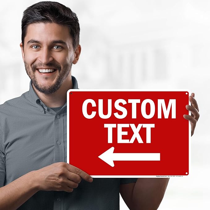 Custom Arrow, Custom Directional Sign, Left Arrow, 10x14 Inches, 55 mil thick - Image 2