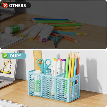 Marbrasse Mesh Pen Holder for Desk, Pencil Holder Desk Organizer 3 Adjustable - Image 5