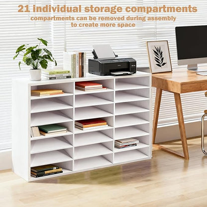 TUSAUW Literature Organizer, 21 Compartments Classroom Mailbox, Desktop File - Image 3