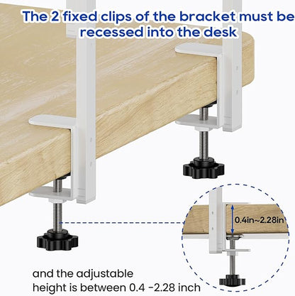 ART-GIFTREE Clamp On Desk Shelf 2-Tier, Wood Shelving Unit - Image 6
