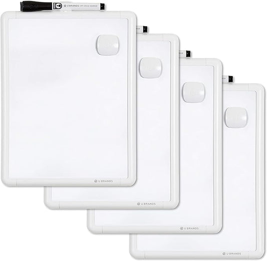 U Brands Contempo Magnetic Dry Erase Board White Board Bundle, 8.5” x 11” by UBrands