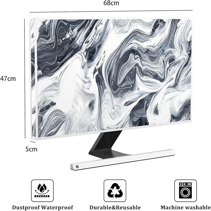 Baocicco Abstract Gray Marble Waterproof 26, 28 Inch Anti-Static Dustproof - Image 2