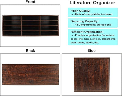 PAG Mail Sorter, Wood Countertop Literature Organizer, Student Mailbox - Image 6