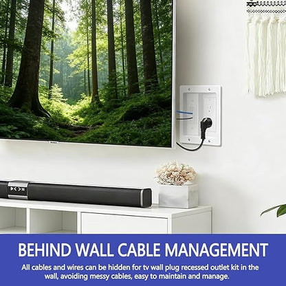 Wall Cable Concealer Management Kit, Recessed Outlet Behind TV - Image 7