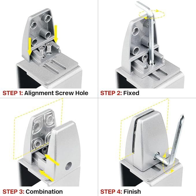 4 Packs Sneeze Guard Support, Aluminum Vertical Partition Board Clamp, Acrylic - Image 4