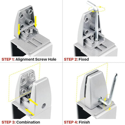 4 Packs Sneeze Guard Support, Aluminum Vertical Partition Board Clamp, Acrylic - Image 4