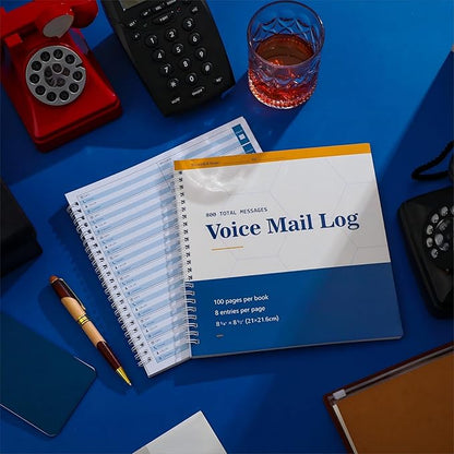 Geyee Phone Message Voice Mail Log Book 8. 27 x 8. 5 Inches Voicemail Message - Image 6