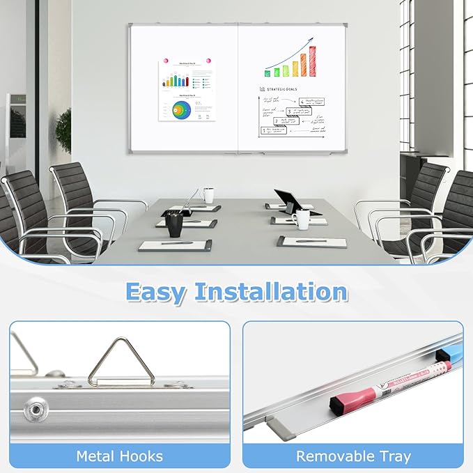 DOLLAR BOSS Large White Board 60 x 40 Inch Foldable Magnetic Whiteboard - Image 5