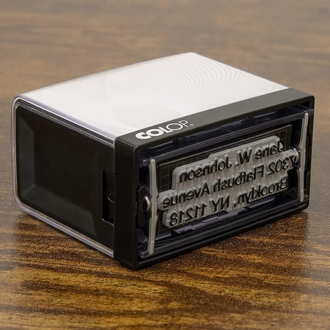 COLOP Extra Small Size Self Inking Custom Text Stamp - Image 5