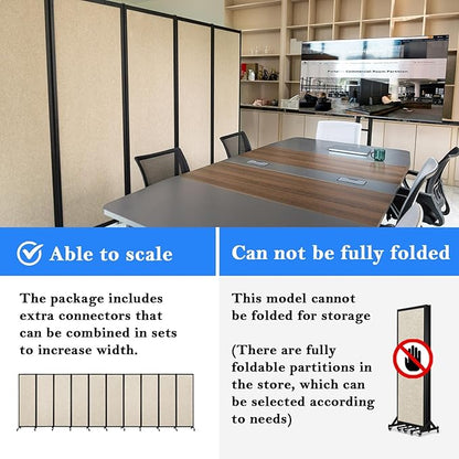 Upgrade Version Room Partition and Divider, Freestanding Rolling Dividers - Image 3