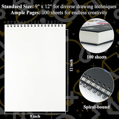 Sketch Book for Kids, 100 Sheets Drawing Paper for Kids, Spiral Sketch Pad for - Image 2