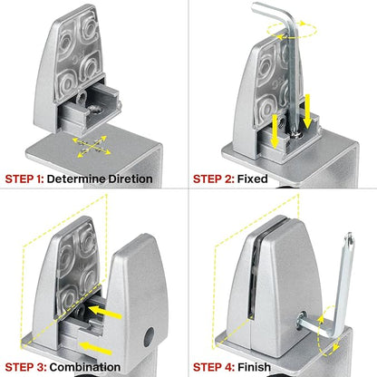 4 Packs Sneeze Guard Support, Aluminum Adjustable Partition Clamp, Acrylic Desk - Image 5