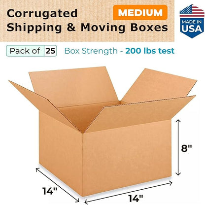 IDL Packaging Medium Corrugated Shipping Boxes 14"L x 14"W x 8"H – Excellent - Image 2