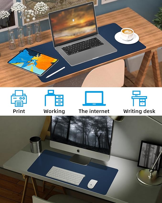 Non-Slip Desk mat, PULeather Desk Pad Protector, Office Desk Mat, Large Mouse - Image 6